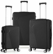 US-Stock-Black-Luggage-20-inch-Boarding-Luggage-Small-Traveling-Suitcase-With-Spinner-Wheel-ABS