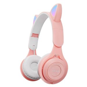M6 Luminous Cat Ears Two-color Foldable Bluetooth Headset with 3.5mm Jack & TF Card Slot, Two-color Pink, Two-color Blue, Two-color Purple, Two-color White