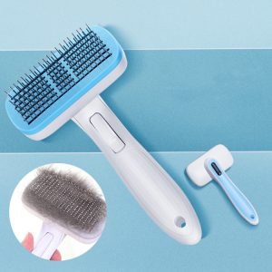Pet Comb Cat Dog Hair Brush Hair Removal Tool, Style: Steel Needle (Pink), Steel Needle (Blue), Steel Needle (Gray), Steel Wire (Pink), Steel Wire (Blue)