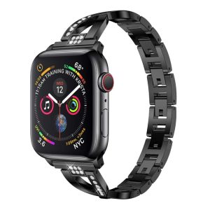Colorful Diamond Stainless Steel Watch Band for Apple Watch Series 7 41mm / 6 & SE & 5 & 4 40mm / 3 & 2 & 1 38mm