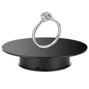 25cm 360 Degree Electric Rotating Mirror Surface Turntable Display Stand Video Shooting Props Turntable for Photography, Load 3kg, Powered by Battery, 25cm Mirror/Powered by Battery(B), 25cm Mirror/Powered by Battery(W), 25cm Mirror/Powered by Battery(WB)