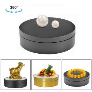 12cm 360 Degree Rotating Turntable Matte Electric Display Stand Video Shooting Props Turntable, Load: 3kg, 12cm Matte Black, 12cm Matte White