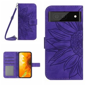 Skin Feel Sun Flower Pattern Flip Leather Phone Case with Lanyard, For Google Pixel 7A, For Samsung Galaxy M14 5G