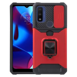 Camera Shield Card Slot Phone Case with Ring Holder, For Motorola Moto G Play 2023, For Google Pixel 7a, For Xiaomi Redmi Note 12 5G / Poco X5