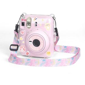 Crystal Hard Acrylic Camera Case with Shoulder Strap, For FUJIFILM instax mini 12(DIY Pink Graffiti), For FUJIFILM instax mini 12(DIY Blue Cat), For FUJIFILM instax mini 12(DIY Purple Daisies), For FUJIFILM instax mini 12(DIY Green Flowers)...