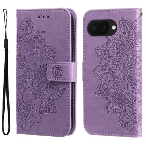 Seven-petal Flowers Embossing Leather Phone Case, For Google Pixel 9a, For Google Pixel 9 Pro, For Google Pixel 9, For Google Pixel 8a