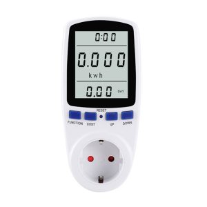 AC 230V 50Hz Max 16A LCD Display Energy Meter Watt Volt Voltage Power Analyzer Automatic Electricity Monitor Analyzer Power, EU Plug, AC 230V EU Plug