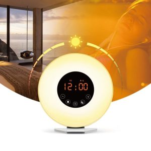 Multi-function Led Touch Intelligent Wake-up Light Alarm Clock with FM Radio