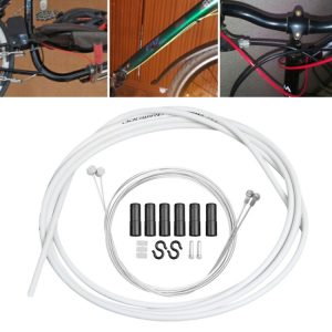Universal Bicycle Brake Cable Tube Set, White, Yellow, Black, Orange, Green, Grey, Blue, Red