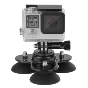 PULUZ Triangle Suction Cup Mount with Screw for GoPro, Insta360, DJI and Other Action Cameras, Triangle Sucker Mount