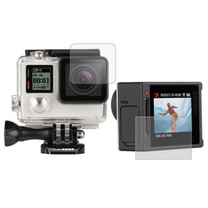Ultra Clear LCD Screen Protector + Housing Glass Lens Protector Film for GoPro HERO4 Silver Camera