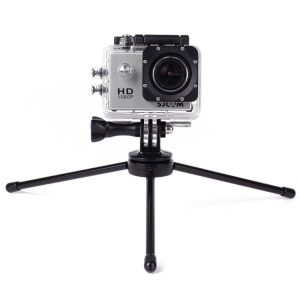Portable Folding Metal Tripod for PULUZ Action Sports Cameras Jaws Flex Clamp Mount for GoPro, Insta360, DJI and Other Action Cameras
