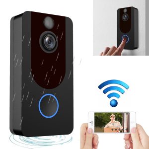 V7 Standard Edition 1080P Full HD Weather Resistant WiFi Security Home Monitor Intercom Smart Phone Video Doorbell without Dingdong Machine, Support Two-way Audio, PIR Motion Detection, Night Vision