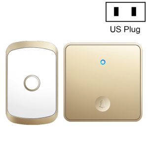 CACAZI FA50 1 For 1 Push-button Self-generating Wireless Doorbell, US Plug, EU Plug, UK Plug