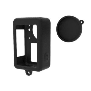 For DJI Osmo Action 3 Silicone Protective Case Lens Cap, Silicone (Black), Silicone (Red), Silicone (Blue)