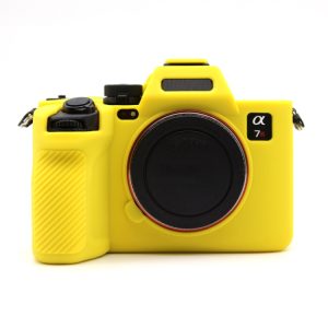 For Sony A7RV Mirrorless Camera Protective Silicone Case, Yellow, Red, Camouflage, Black, Dark Green, Coffee, White, Blue