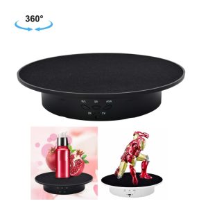 20cm USB Electric Rotating Turntable Display Stand Video Shooting Props Turntable for Photography, Load: 8kg, 20cm(Black Velvet), 20cm (White Base Black Velvet), 20cm (White Base White Velvet)