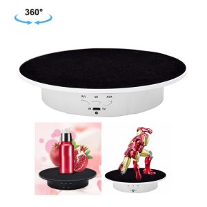 20cm USB Electric Rotating Turntable Display Stand Video Shooting Props Turntable for Photography, Load: 8kg, 20cm (White Base Black Velvet), 20cm(Black Velvet), 20cm (White Base White Velvet)