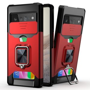 Sliding Camera Cover Design PC + TPU Shockproof Case with Ring Holder & Card Slot, For Google Pixel 6 Pro, For Samsung Galaxy A52, For Samsung Galaxy A72