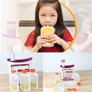 50 PCS Puree Extruder Squeeze Pouch Food Distribution Storage Bag, Compatible with HC14554 Food Dispenser