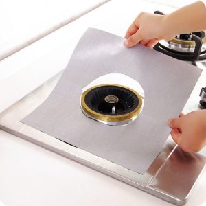 Gas Furnace Surface Ultra-thin Fibre Material Stovetop Protective Cleaning Pad, Size: 27*27cm, 0.08mm (Silver)