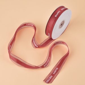 English Letter Colored Printed Ribbons Gift Bouquet Ribbons Bowknot Flowers Packaging Ribands , Size: 45m x 2.5cm, Color Satin Ribbons 4
