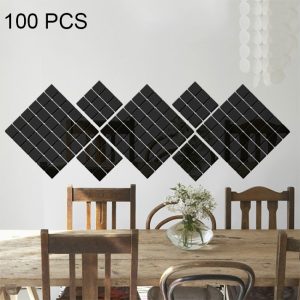 100 PCS Square Crystal Mosaic Mirror Acrylic Stereo Wall Stickers Creative Background Home Living Room Wall Sticker,Size:3*3cm, Size:3*3 Color:Black, Size:3*3 Color:Silver