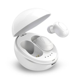 A10 TWS Space Capsule Shape Wireless Bluetooth Earphone with Magnetic Charging Box & Lanyard, Support HD Call & Automatic Pairing Bluetooth, White, White + Black, Black, Black White
