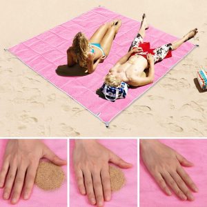 Sand Free Mat Lightweight Foldable Outdoor Picnic Mattress Camping Cushion Beach Mat, Size: 2x2m, 2 x 2m(Pink), 2 x 2m(Green), 200x200m Blue