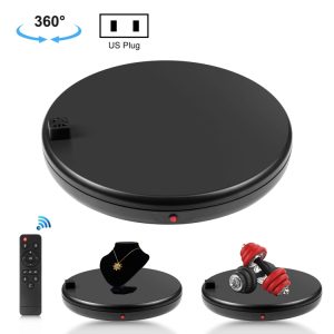 PULUZ 45cm Remote Control Adjusting Speed Rotating Turntable Display Stand with Power Socket, Black, Load 100kg, 45cm Load 100kg Black US Plug with Power Socket, 45cm Load 100kg Black UK Plug with Power Socket...
