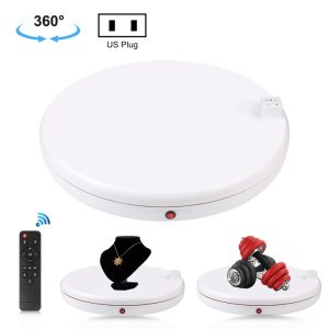 PULUZ 45cm Remote Control Adjusting Speed Rotating Turntable Display Stand with Power Socket, White, Load 100kg, 45cm Load 100kg White US Plug with Power Socket, 45cm Load 100kg White UK Plug with Power Socket...