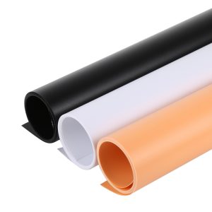 PULUZ Photography Background PVC Paper Kits for Studio Tent Box, Size: 156cm x 80cm, Backdrop 80cm(White), Backdrop 80cm (Black), Backdrop 80cm(Orange)