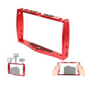 Diving Dual Handheld Grip Bracket Stabilizer Extension Phone Clamp Camera Rig Cage Underwater Case for GoPro HERO9 /8 /7, Red, Black, Red Bracket + Shutter, Black Bracket + Shutter