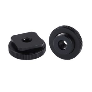 2 PCS Aluminum Hot Shoe Single Nut Screw, 5/8 Male to 1/4 Female Adapter, 5/8 Male to M6 Female Adapter