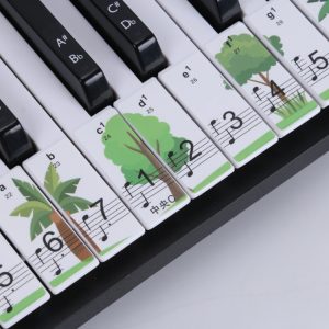 M52 88/76/61/54/49 Keys Piano Keyboard Stickers, Tree, Giraffe