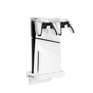For PS5 Slim Console Wall-mounted Storage Rack With 3 USB2.0 Ports, Wall-mounted  Rack