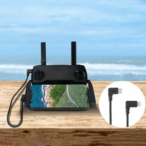 RCSTQ 29cm Woven Nylon Micro USB to 8 Pin Data Cable for DJI Mavic Mini / Air / Spark & Mavic 2 Pro & Zoom Remote Controller, iPhone, iPad