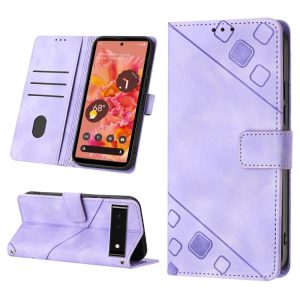 Skin-feel Embossed Leather Phone Case, For Google Pixel 6, For Google Pixel 6 Pro, For Google Pixel 6a 5G, For Google Pixel 7
