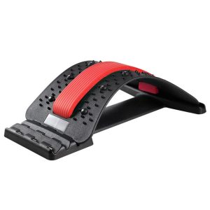 Lumbar Traction Stretching Device Posture Corrector Waist Support Spine Pain Relief Back Massage Stretcher, Black Red, Red White, White Green, White Blue, White Purple, Black Green, Black Blue, Black Purple