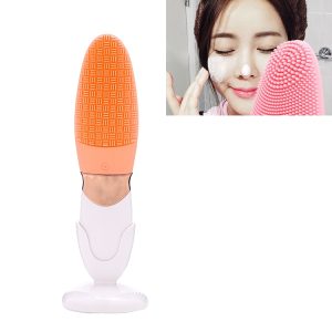 CNaier AE-618 Battery-powered Silicone Acoustic Wave Face Skin Care Electric Facial Cleanser, AE-618(Orange), AE-618(Pink), AE-618(Green), AE-618(Blue)