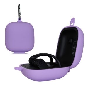 Solid Color Silicone Wireless Bluetooth Earphone Protective Case for Beats Powerbeats Pro, Light Purple, Mint Green, Purple, Red, Wine Red, Black, Yellow, Dark Blue, Gray Blue, Grass Green, Grey