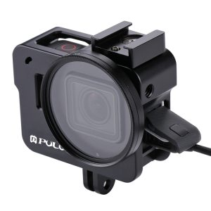 PULUZ Housing Shell CNC Aluminum Alloy Protective Cage with 52mm UV Lens for GoPro HERO(2018) /7 Black /6 /5, For HERO6 /5 No Frame