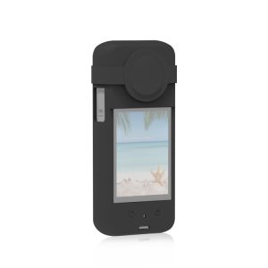 For Insta360 X3 PULUZ Silicone Protective Case with Lens Cover, Silicone Case(Black)