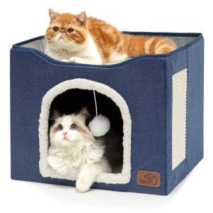 Pet Stool Pet Kennel Indoor Foldable Storage Stool Cat Dog Kennel, 41 x 41 x 35cm