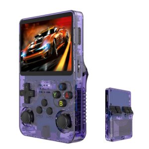 R36S Retro Handheld Game Console Linux System 3.5-Inch Screen Double TF Card Version, 64G Purple Transparent, 64G Gray Transparent, 64G White, 128G Purple Transparent, 128G Gray Transparent, 128G White